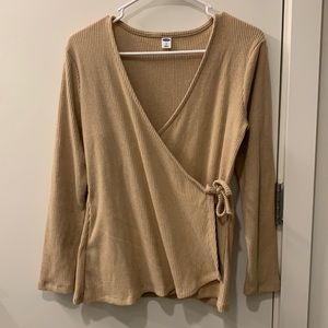 Old Navy Wrap-Front Rib-Knit Top